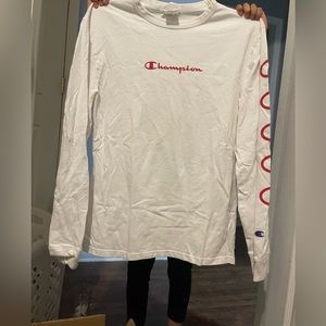 Champion heritage long sleeve white shirt